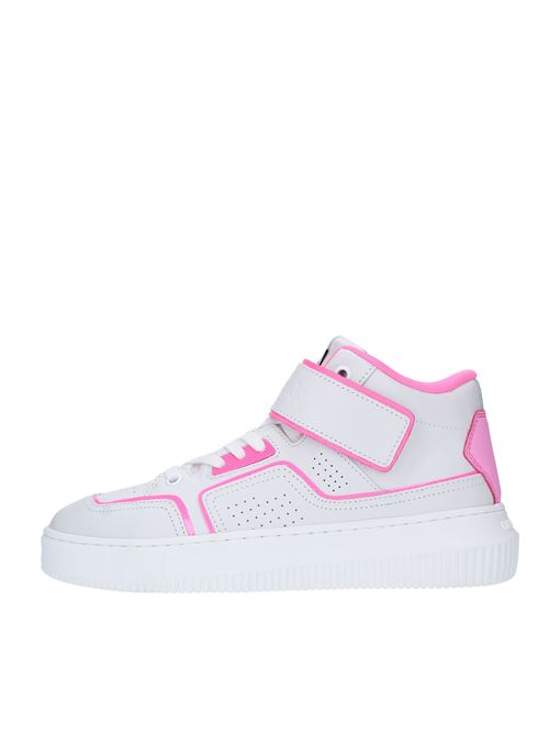 Sneakers alte in pelle CALVIN KLEIN | YW0YW00691BIANCO-ROSA